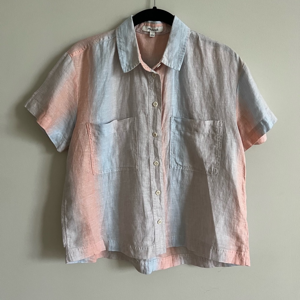Madewell ~ Linen Beachside Shirt in Ombré Stripe